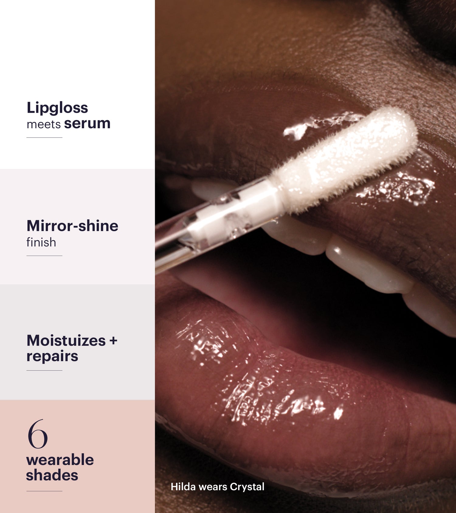 Pout Glaze High-Shine-Hyaluronic Lip Gloss (Crystal) Main Image featured