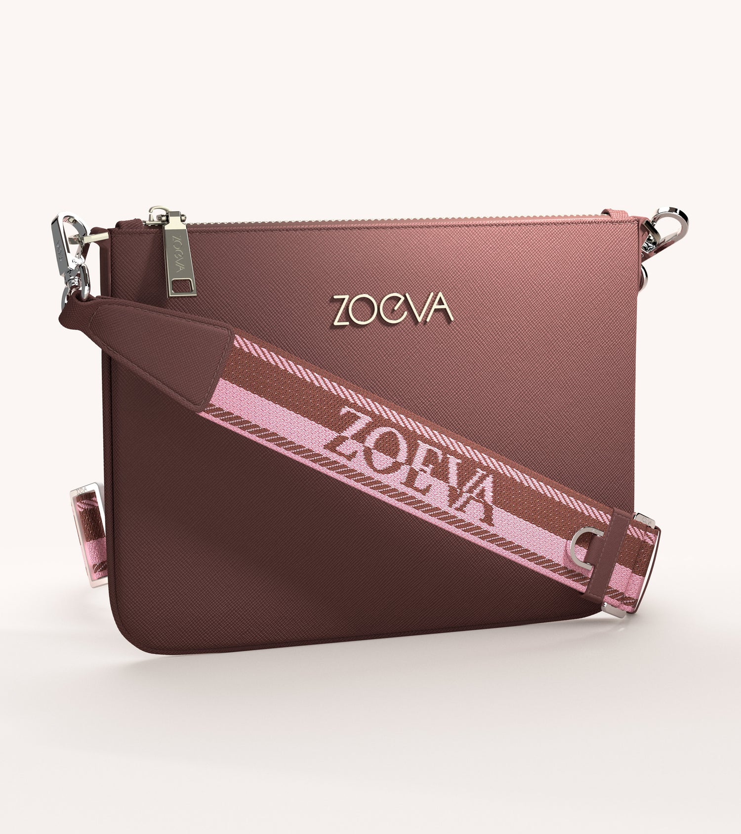 ZOEVA - The Everyday Clutch & Shoulder Strap (BORDEAUX) - ACCESSORIES